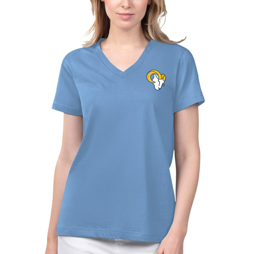 Los Angeles Rams Margaritaville Women's Game Time V-Neck T-Shirt Blue | NFL