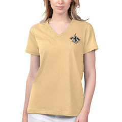 New Orleans Saints Margaritaville Women's Game Time V-Neck T-Shirt Gold | NFL
