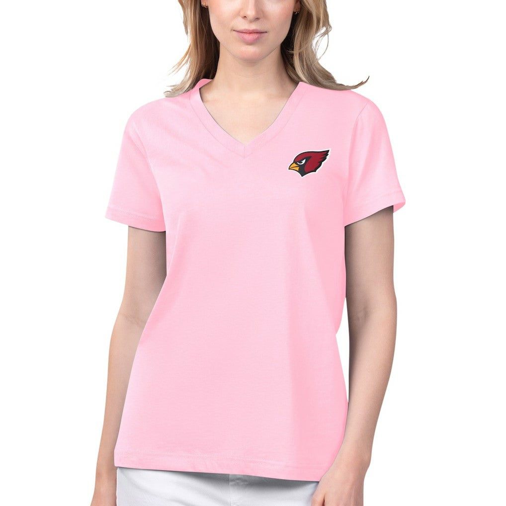 Arizona Cardinals Margaritaville Women's Game Time V-Neck T-Shirt Pink | NFL
