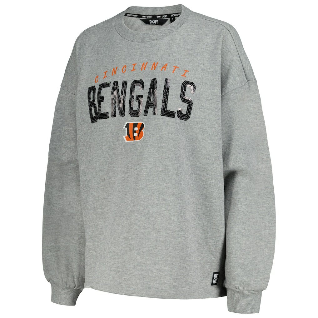 Cincinnati Bengals DKNY Sport Women's Penelope Pullover Sweatshirt Heather Charcoal | NFL