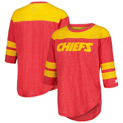 Kansas City Chiefs Starter Women's Fullback Tri-Blend 3/4-Sleeve T-Shirt Red | NFL