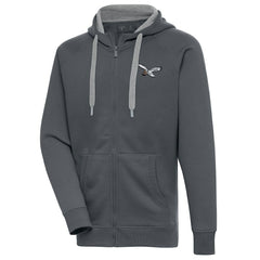 Philadelphia Eagles Antigua Throwback Logo Victory Full-Zip Hoodie Charcoal | NFL