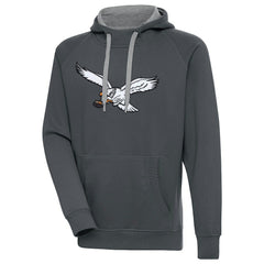 Philadelphia Eagles Antigua Throwback Logo Victory Pullover Sweatshirt Charcoal | NFL