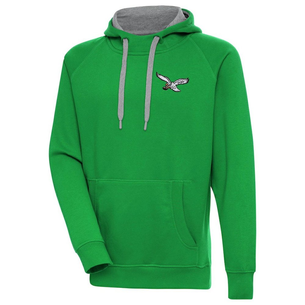 Philadelphia Eagles Antigua Throwback Logo Victory Pullover Hoodie Kelly Green | NFL