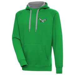Philadelphia Eagles Antigua Throwback Logo Victory Pullover Hoodie Kelly Green | NFL