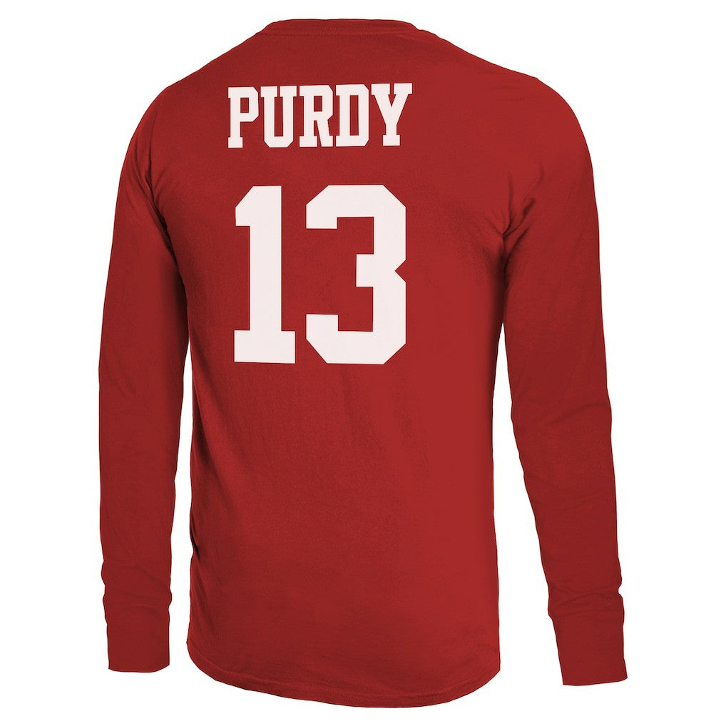 Brock Purdy San Francisco 49ers Majestic Threads Name & Number Long Sleeve T-Shirt Scarlet | NFL