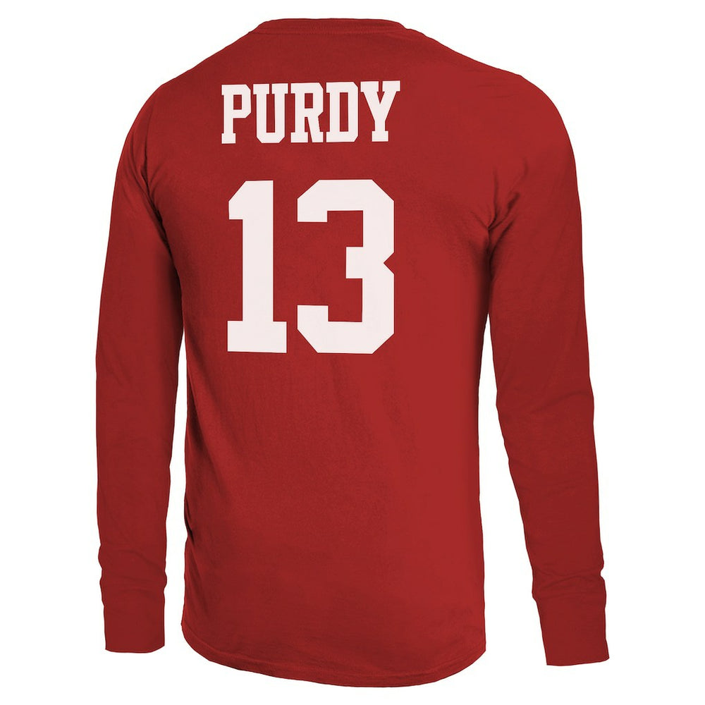 Brock Purdy San Francisco 49ers Majestic Threads Name & Number Long Sleeve T-Shirt Scarlet | NFL
