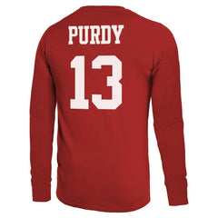 Brock Purdy San Francisco 49ers Majestic Threads Name & Number Long Sleeve T-Shirt Scarlet | NFL