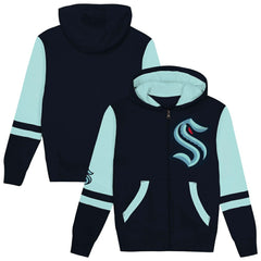 Seattle Kraken Preschool Face Off Full-Zip Hoodie - Navy - NHL