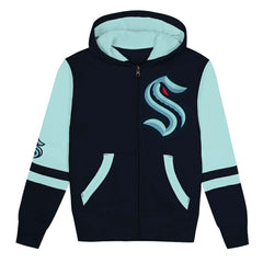 Seattle Kraken Preschool Face Off Full-Zip Hoodie - Navy - NHL