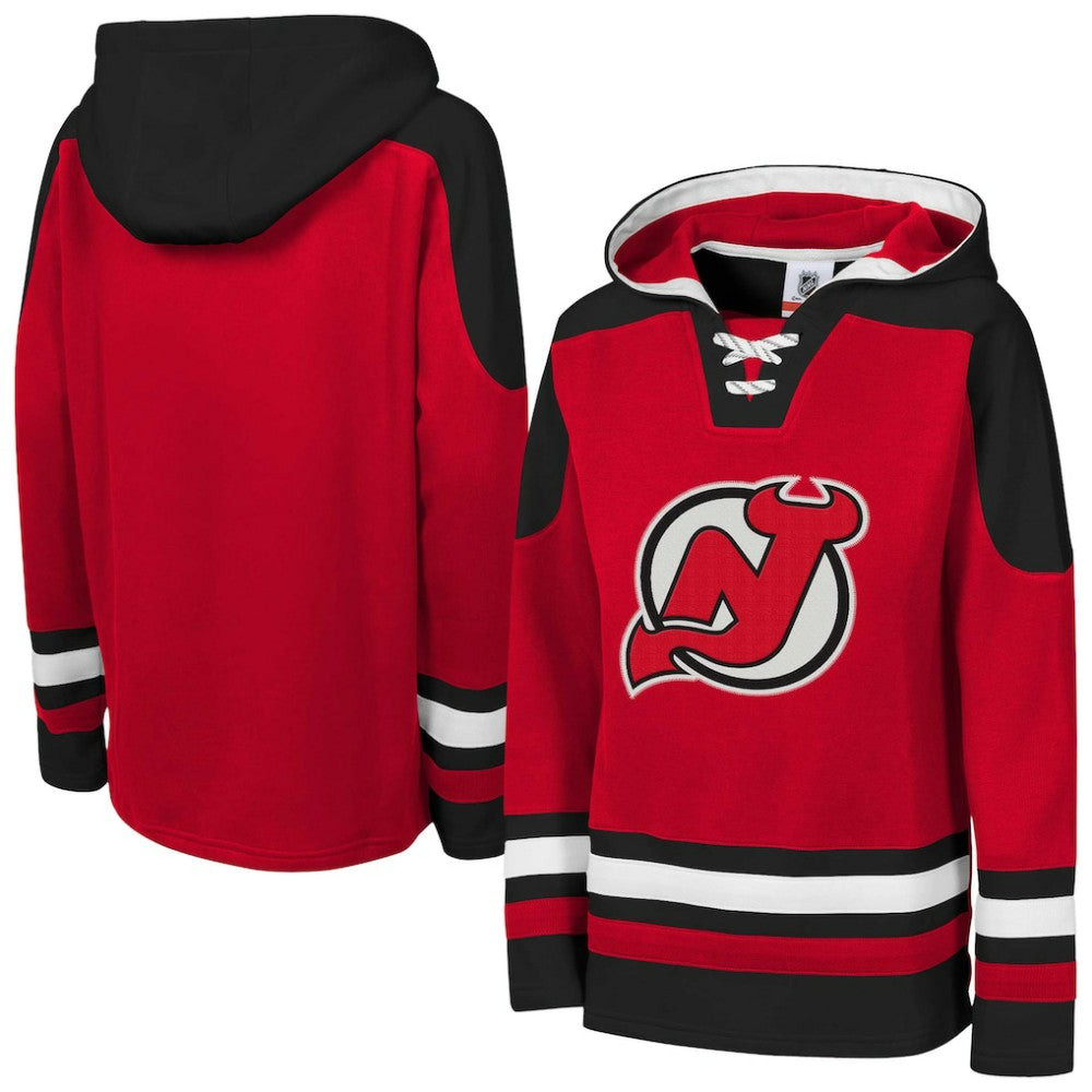 New Jersey Devils Youth Ageless Must Have Home V-Neck Pullover Hoodie - Red - NHL