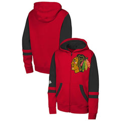 Chicago Blackhawks Youth Face Off Full-Zip Hoodie - Red - NHL