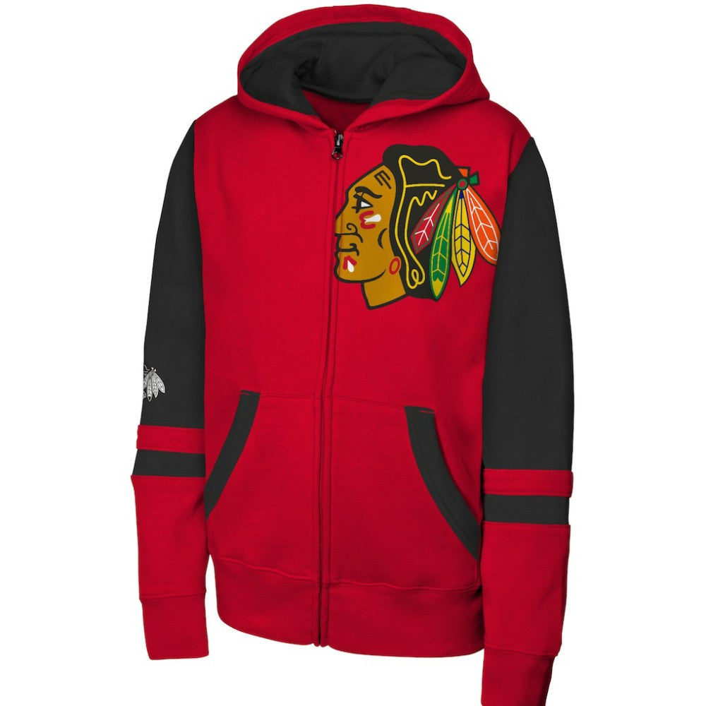 Chicago Blackhawks Youth Face Off Full-Zip Hoodie - Red - NHL