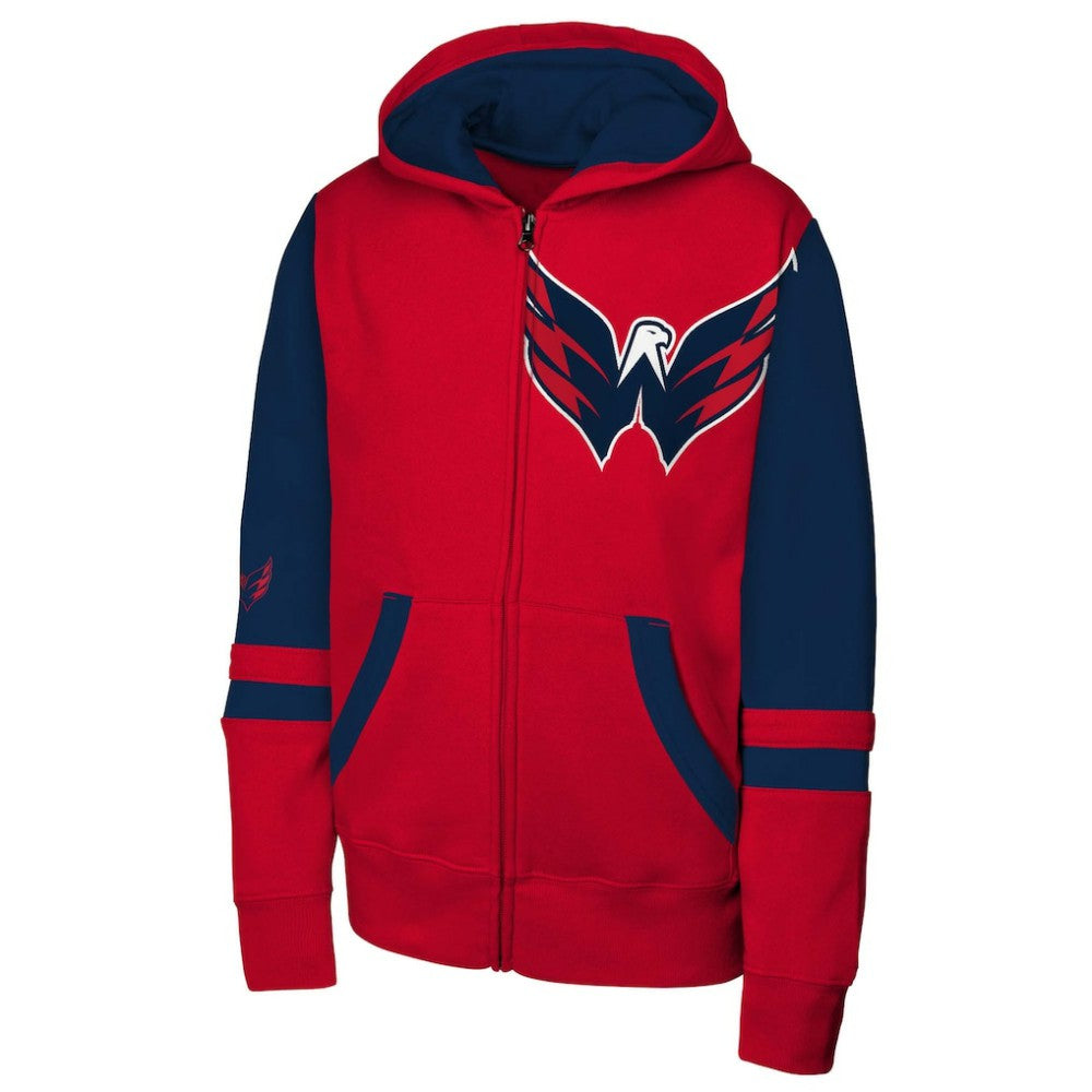 Washington Capitals Youth Face Off Full-Zip Hoodie - Red - NHL