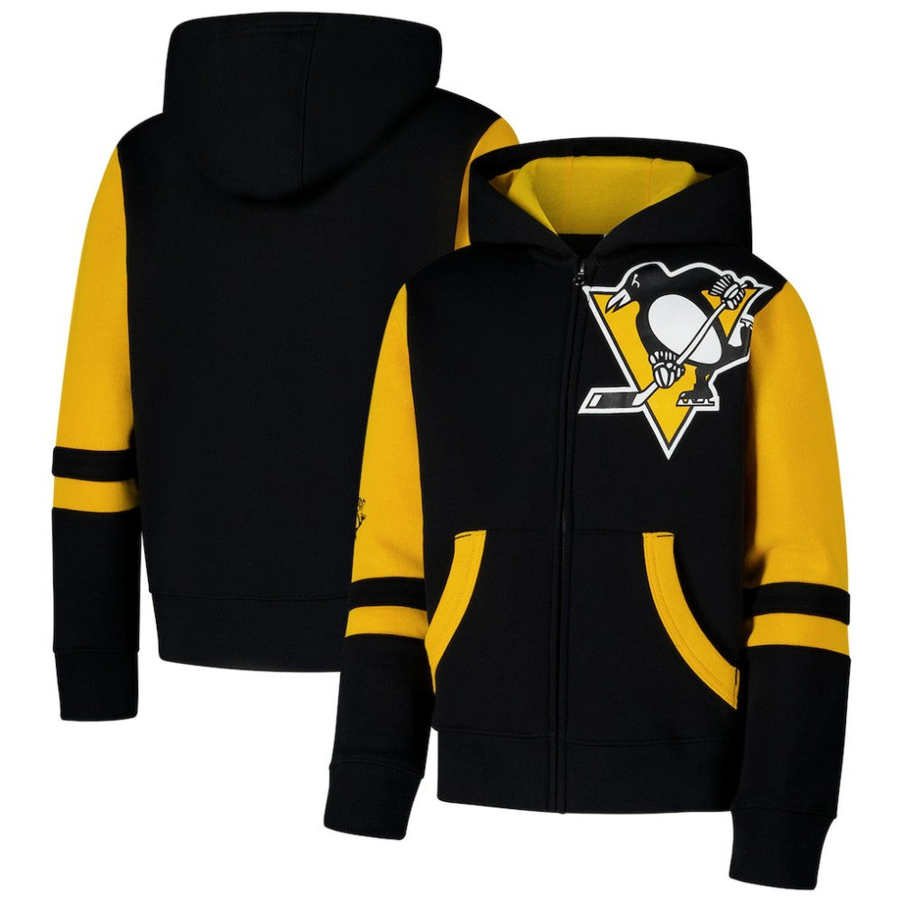 Pittsburgh Penguins Youth Face Off Full-Zip Hoodie - Black - NHL