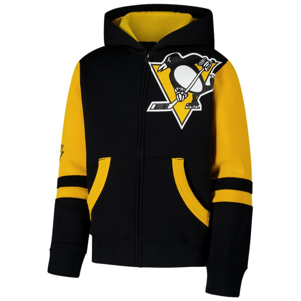 Pittsburgh Penguins Youth Face Off Full-Zip Hoodie - Black - NHL