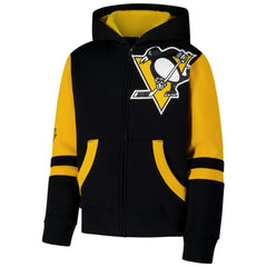 Pittsburgh Penguins Youth Face Off Full-Zip Hoodie - Black - NHL