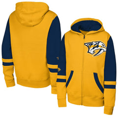 Nashville Predators Youth Face Off Full-Zip Hoodie - Gold - NHL