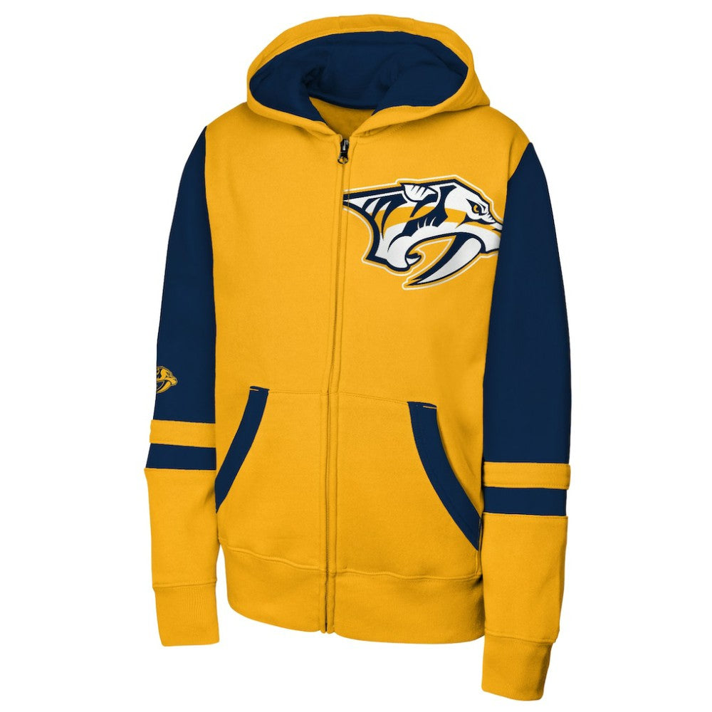 Nashville Predators Youth Face Off Full-Zip Hoodie - Gold - NHL