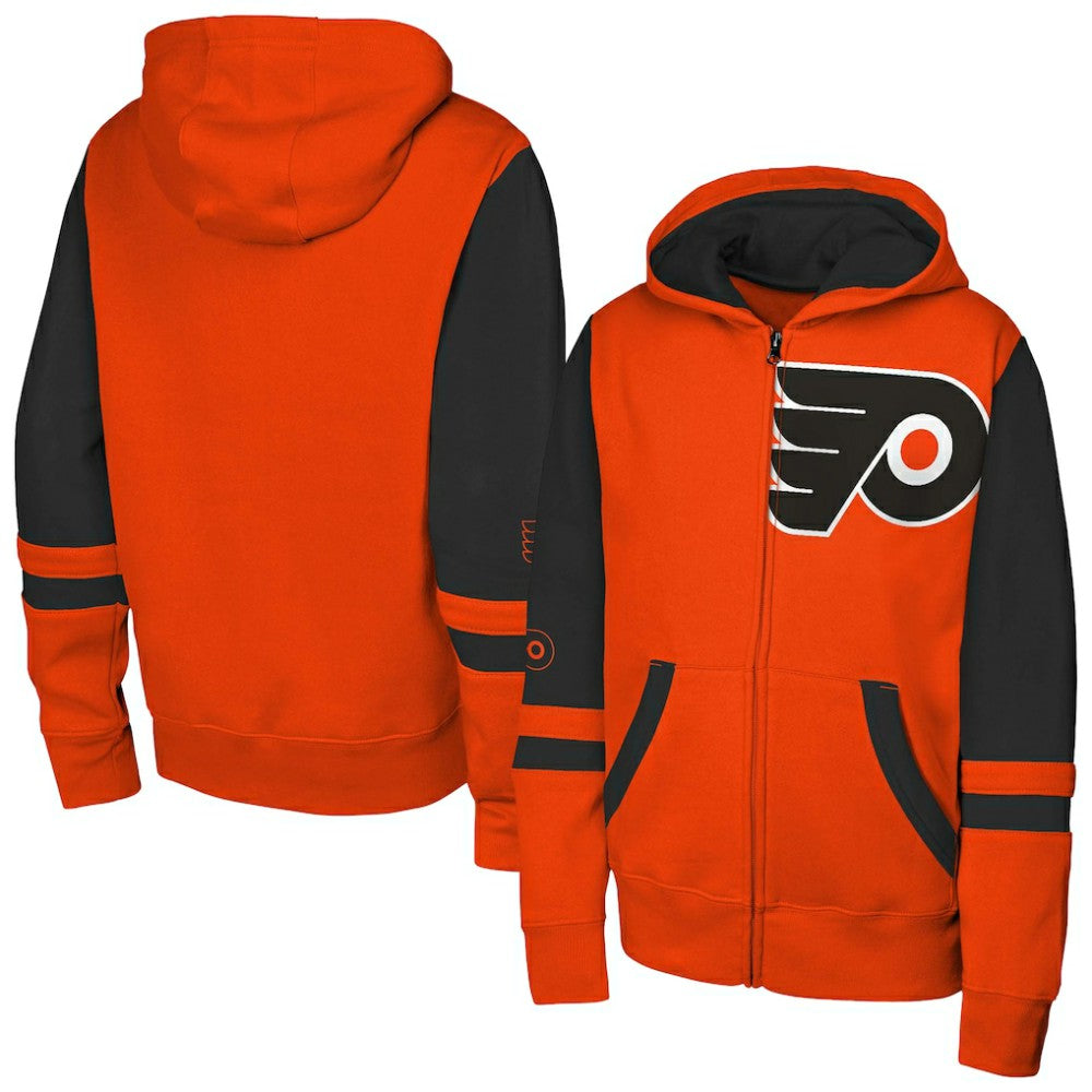 Philadelphia Flyers Youth Face Off Full-Zip Hoodie - Orange - NHL