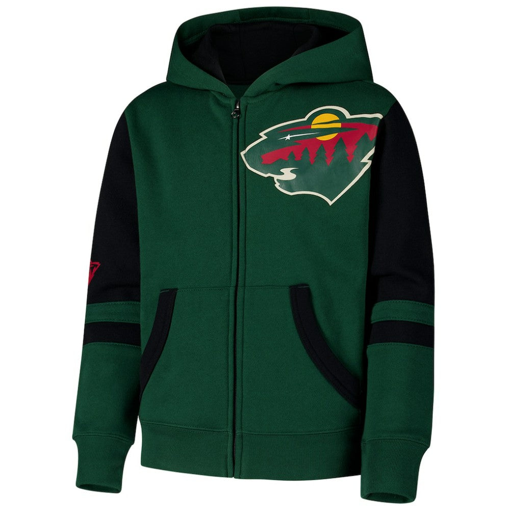 Minnesota Wild Youth Face Off Full-Zip Hoodie - Green - NHL