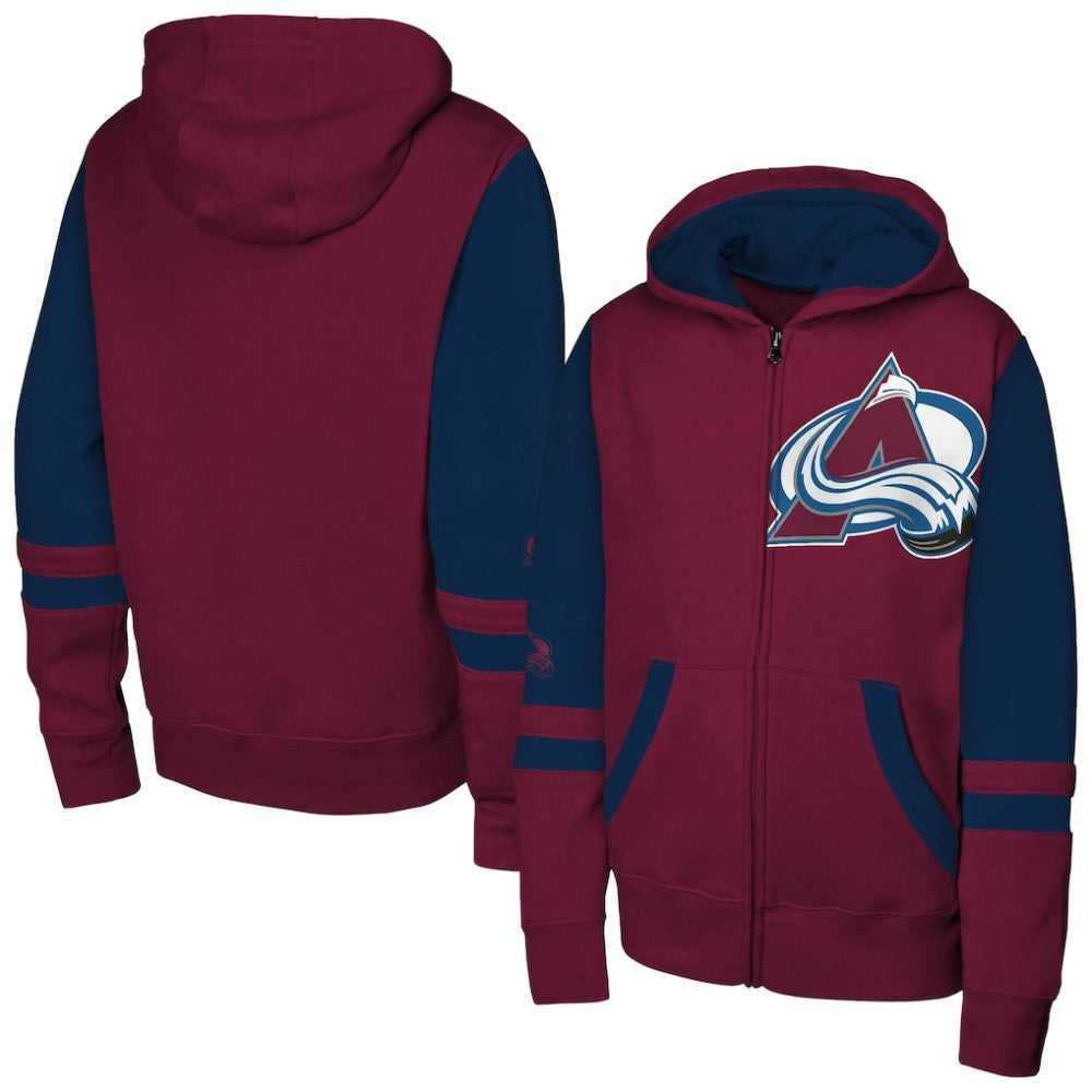 Colorado Avalanche Youth Face Off Full-Zip Hoodie - Burgundy - NHL