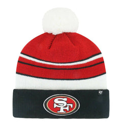 San Francisco 49ers '47 Youth Peewee Cuffed Knit Hat with Pom Scarlet/Black | 47 brand