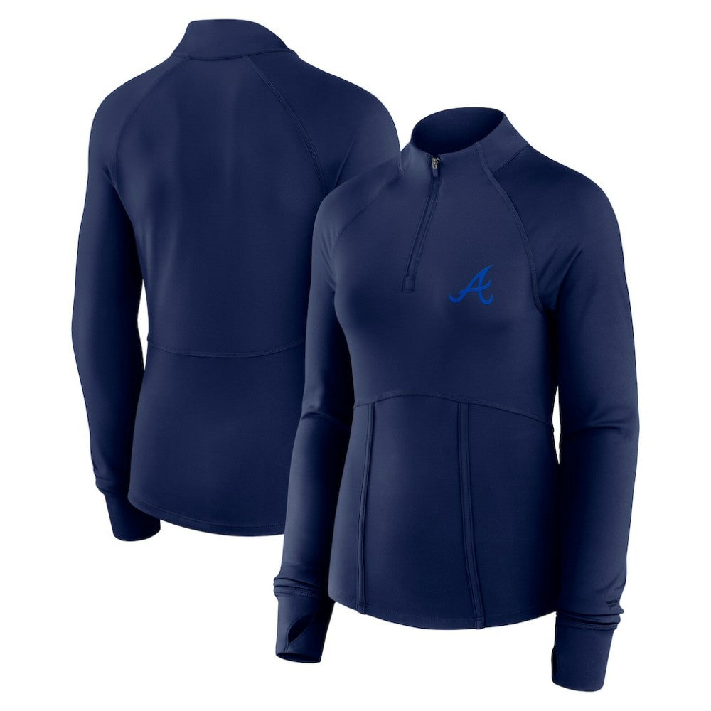Atlanta Braves Fanatics Women's Elements Raglan Tri-Blend Quarter-Zip Top - MLB