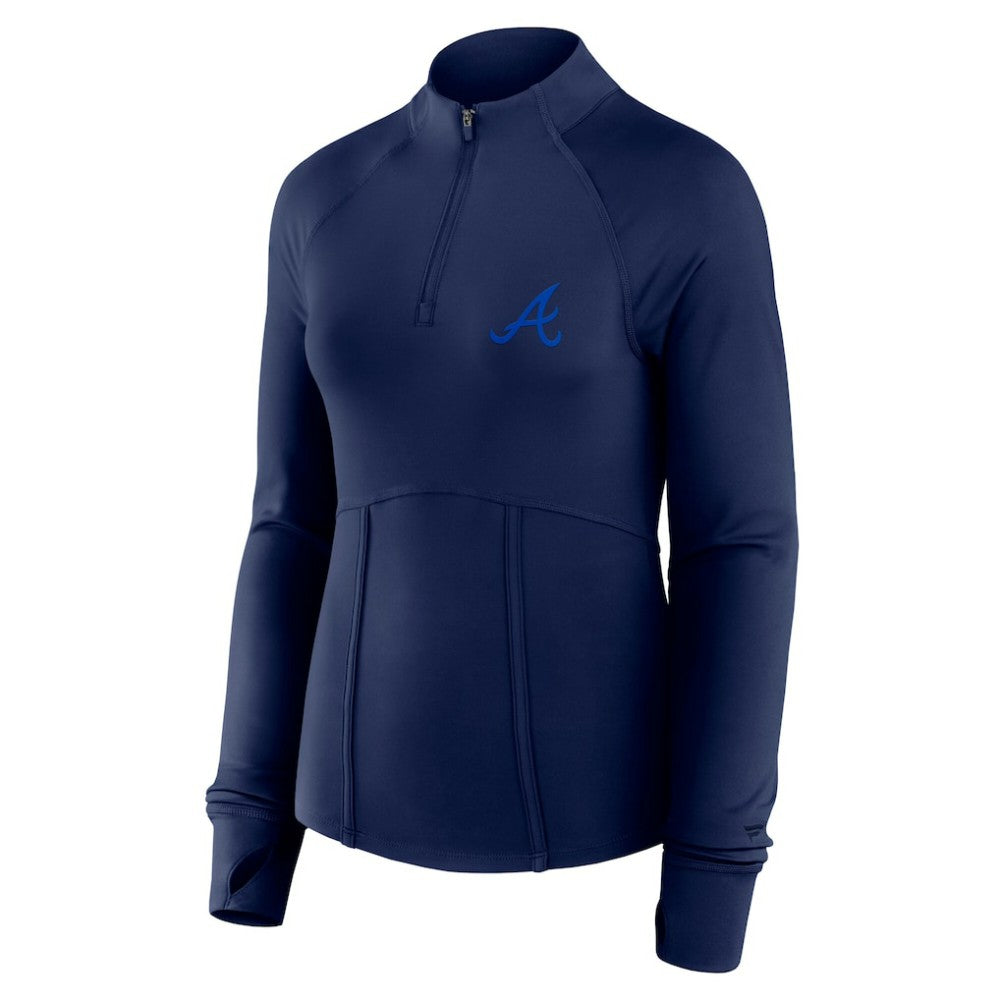 Atlanta Braves Fanatics Women's Elements Raglan Tri-Blend Quarter-Zip Top - MLB