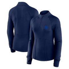 New York Yankees Fanatics Women's Elements Raglan Tri-Blend Quarter-Zip Top - MLB