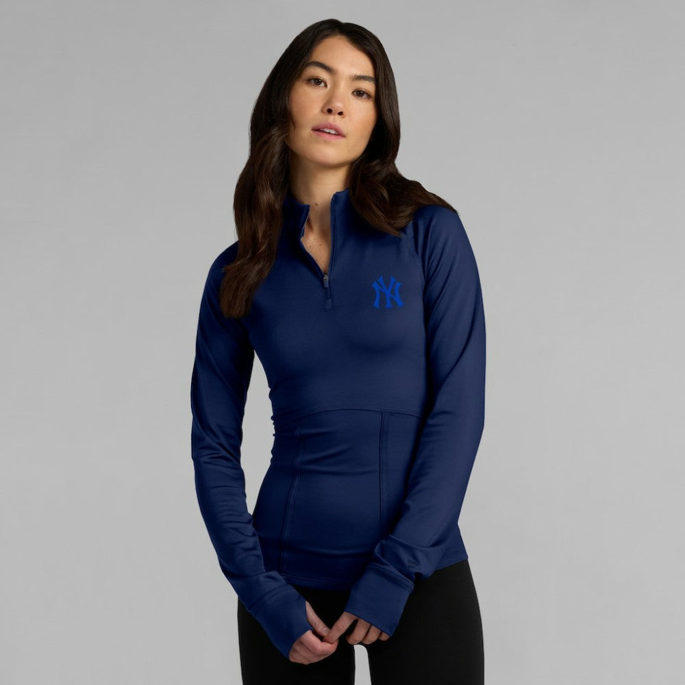 New York Yankees Fanatics Women's Elements Raglan Tri-Blend Quarter-Zip Top - MLB