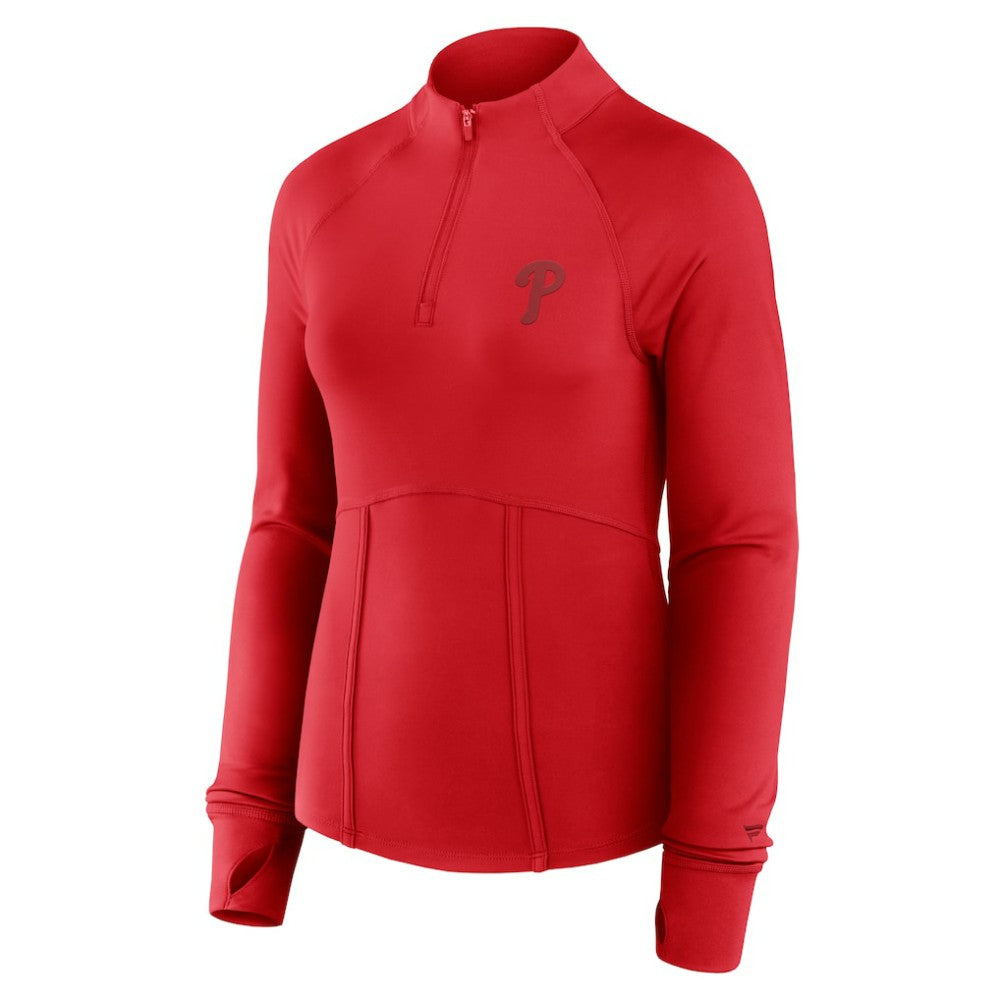 Philadelphia Phillies Fanatics Women's Elements Raglan Tri-Blend Quarter-Zip Top - MLB