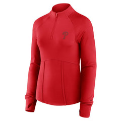 Philadelphia Phillies Fanatics Women's Elements Raglan Tri-Blend Quarter-Zip Top - MLB