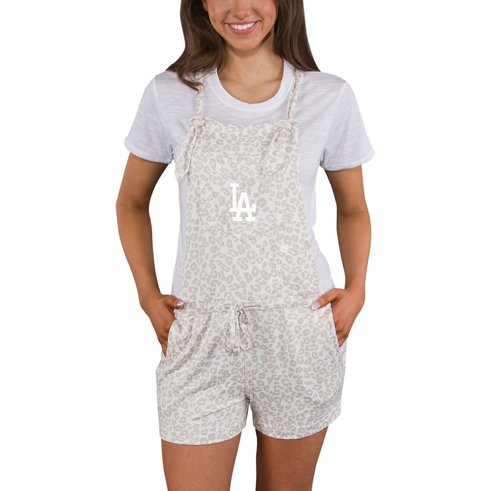 Los Angeles Dodgers Concepts Sport Women's Montana Hacci Knit Romper Overalls - MLB