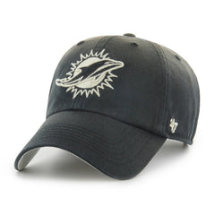 Miami Dolphins '47 Dusted Relaxed Clean Up Adjustable Hat Black | 47 brand