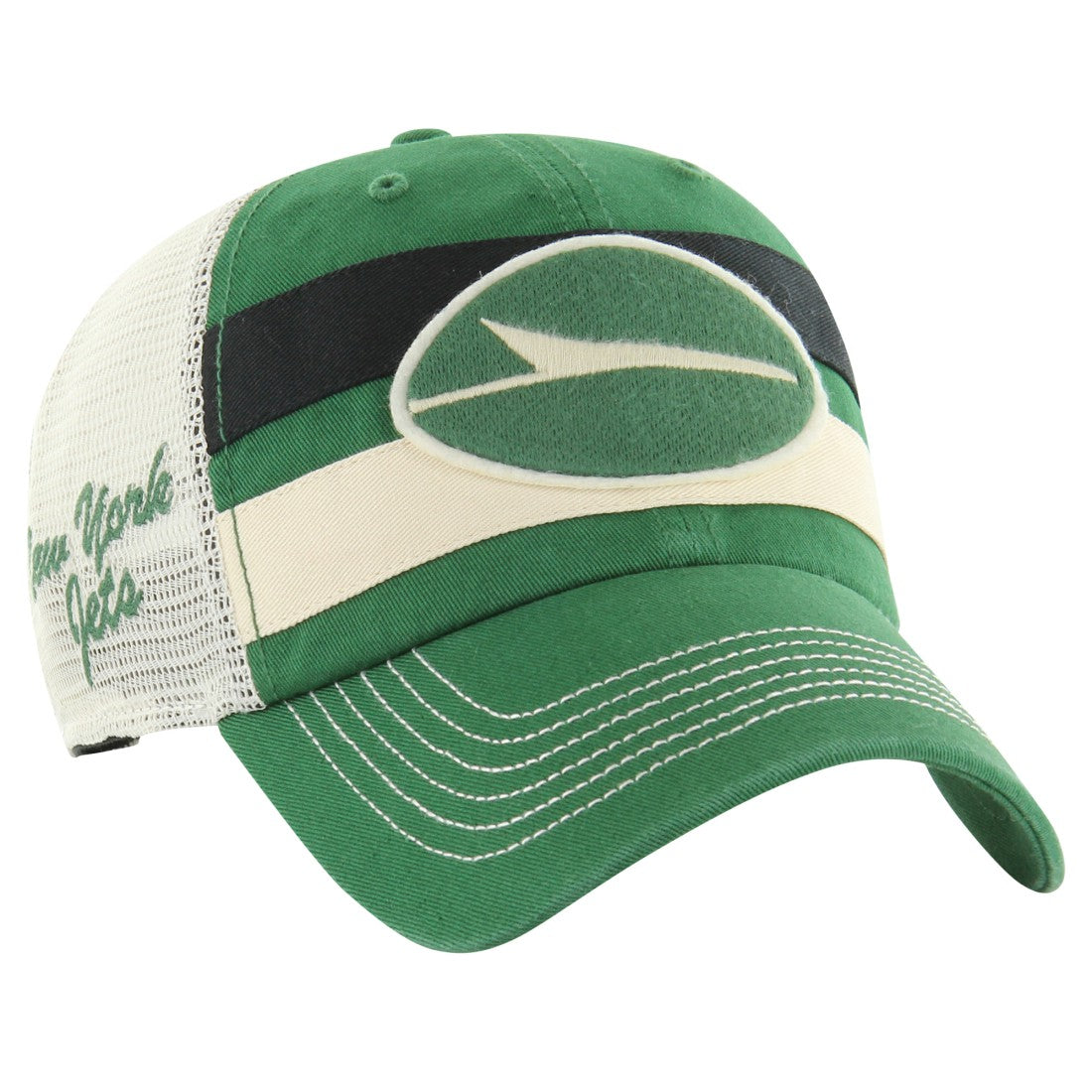 New York Jets '47 Clubhouse Boon Clean-Up Trucker Adjustable Hat Kelly Green | 47 brand