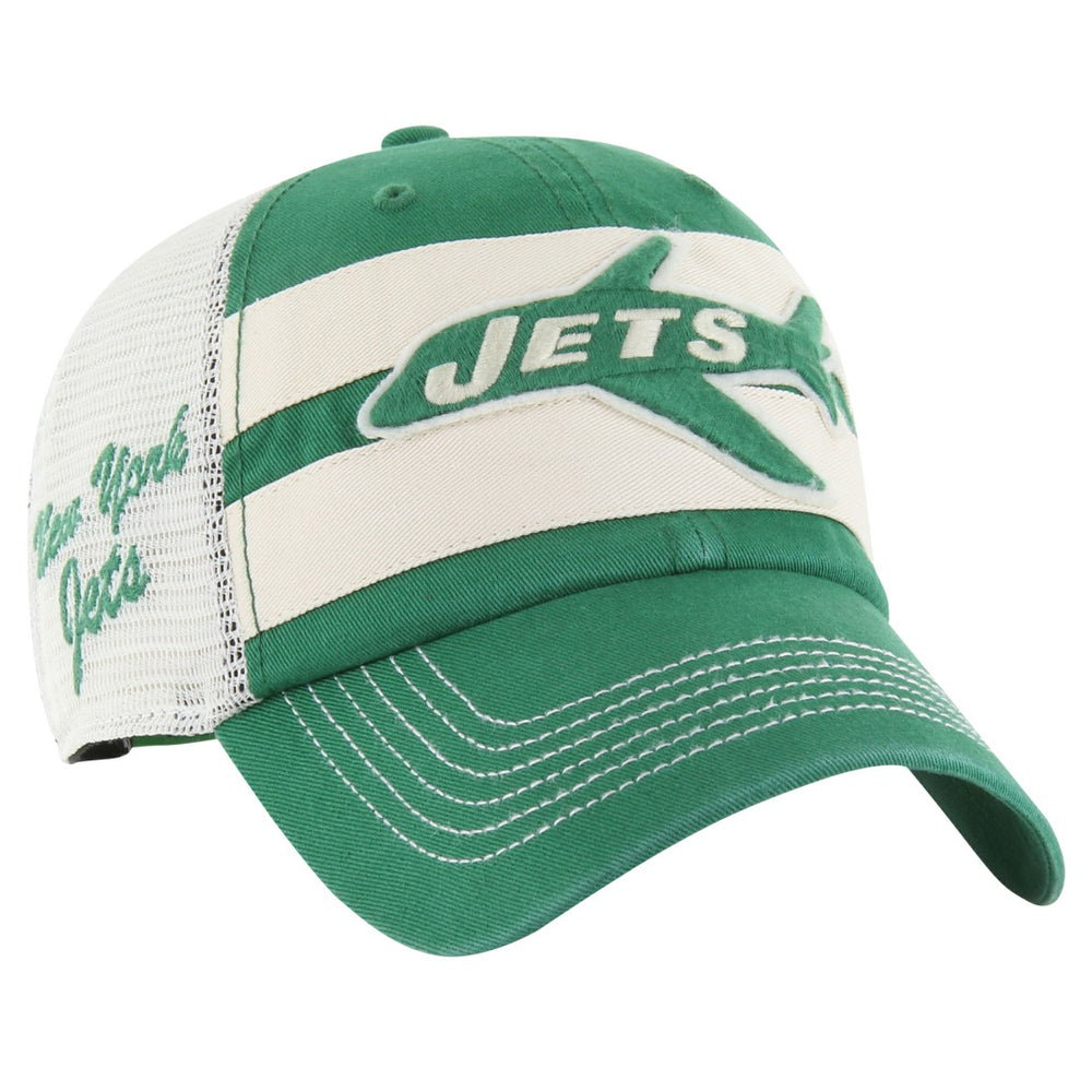 New York Jets '47 Throwback Clubhouse Boon Clean-Up Trucker Adjustable Hat Kelly Green | 47 brand