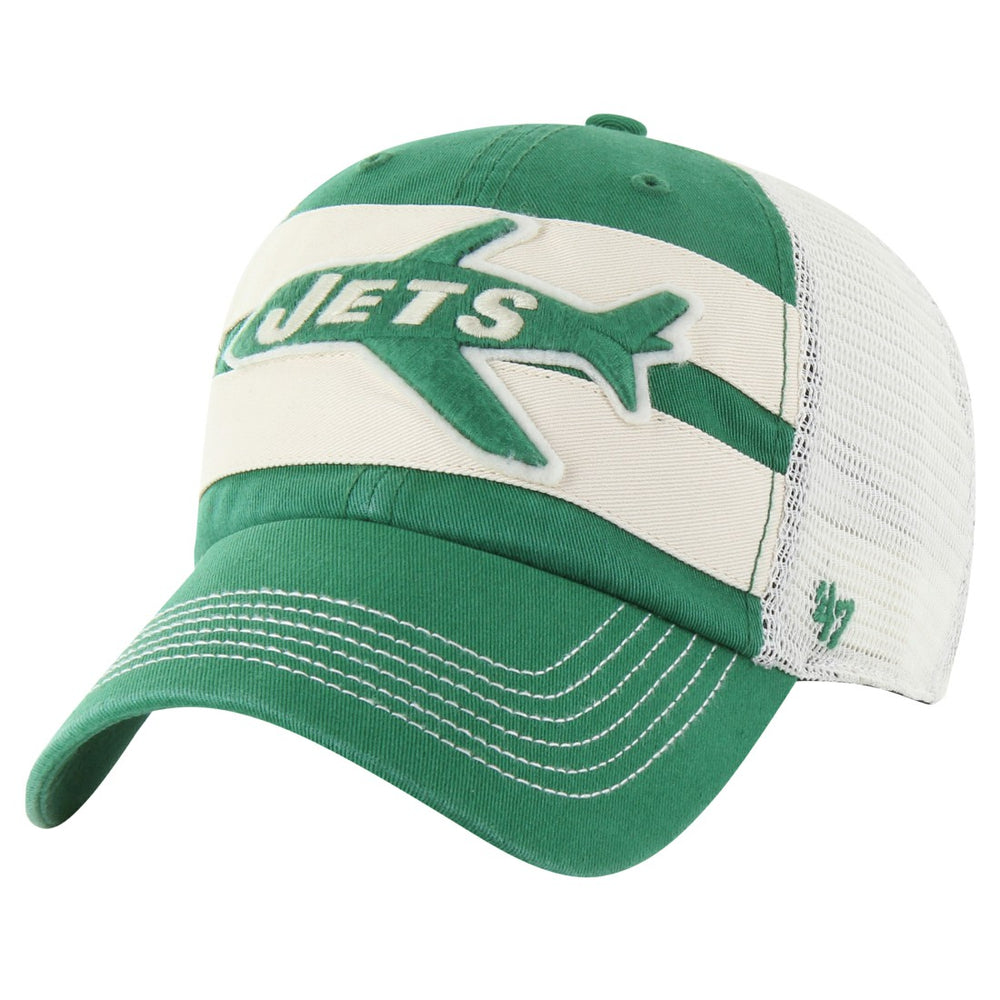 New York Jets '47 Throwback Clubhouse Boon Clean-Up Trucker Adjustable Hat Kelly Green | 47 brand