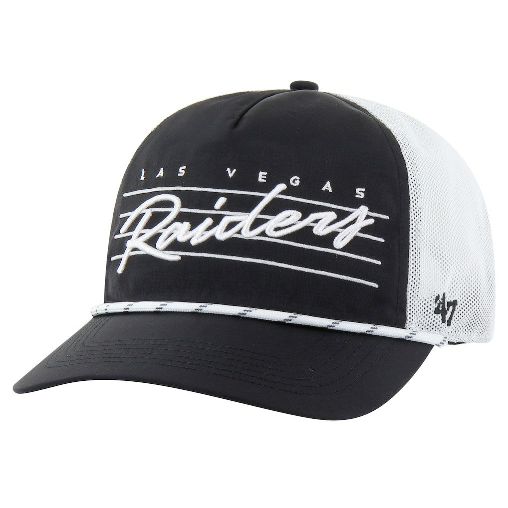 Las Vegas Raiders '47 Downburst Relaxed Hitch Trucker Adjustable Hat Black/White | 47 brand