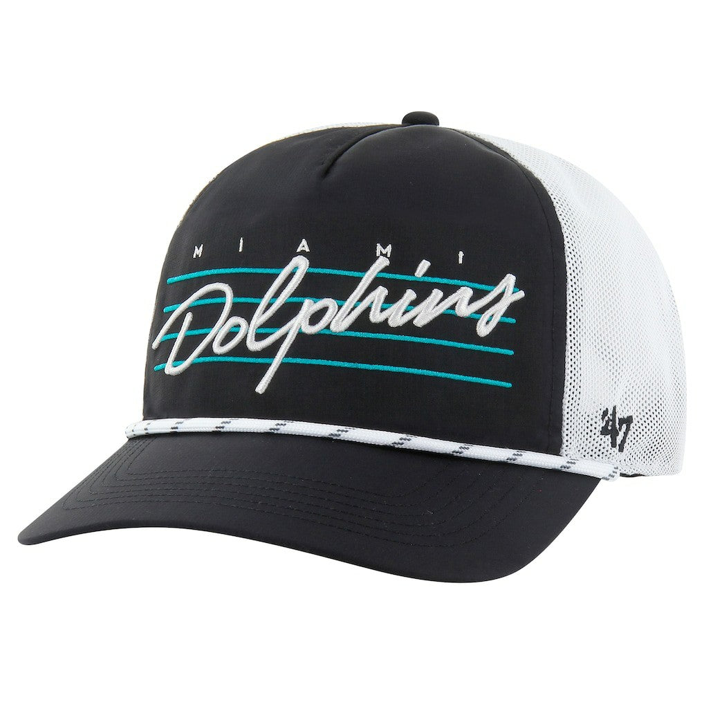 Miami Dolphins '47 Downburst Relaxed Hitch Trucker Adjustable Hat Black/White | 47 brand