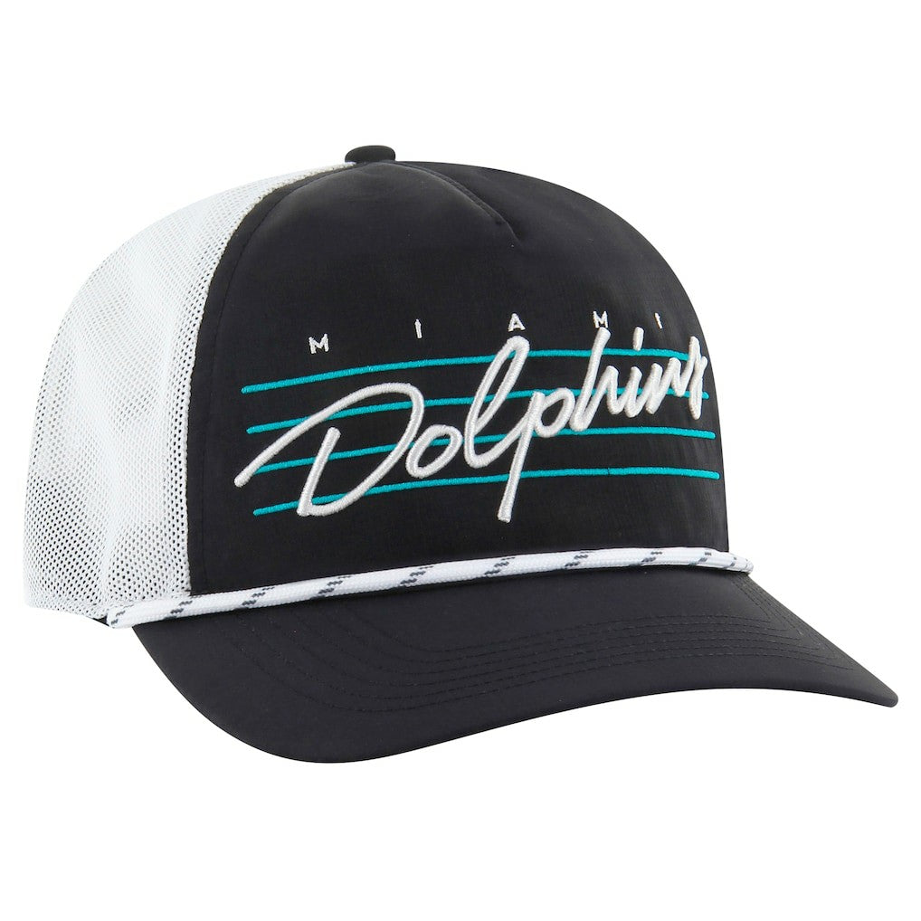 Miami Dolphins '47 Downburst Relaxed Hitch Trucker Adjustable Hat Black/White | 47 brand