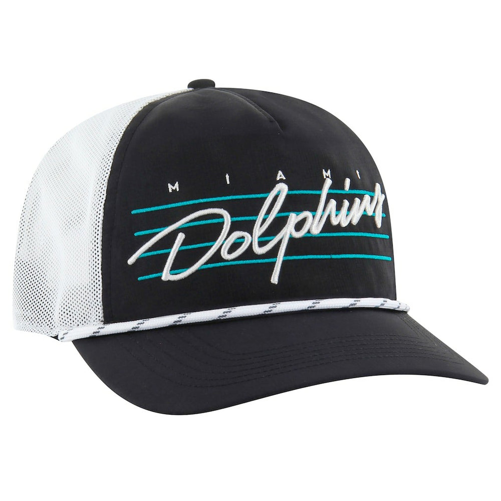 Miami Dolphins '47 Downburst Relaxed Hitch Trucker Adjustable Hat Black/White | 47 brand