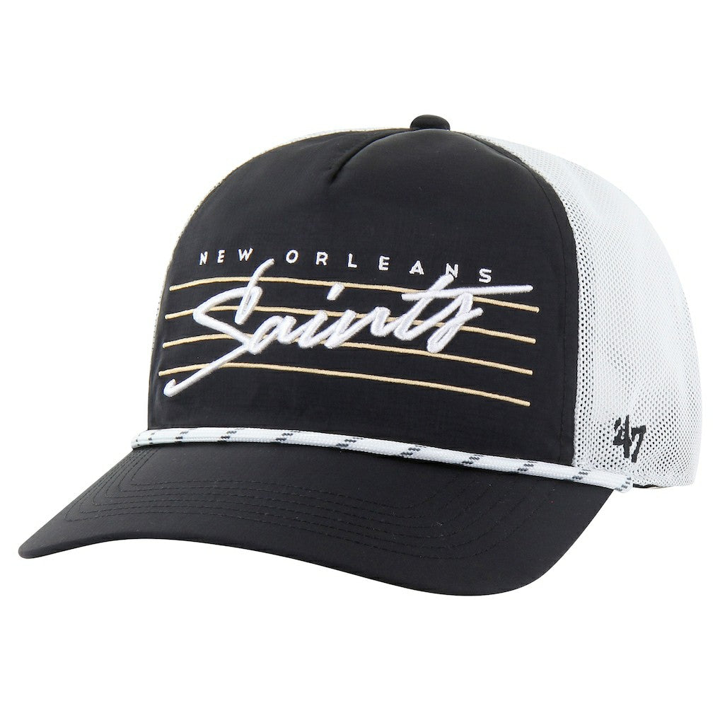 New Orleans Saints '47 Downburst Relaxed Hitch Trucker Adjustable Hat Black/White | 47 brand