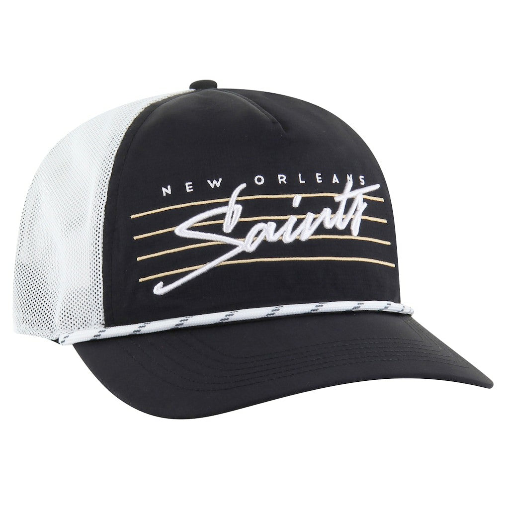 New Orleans Saints '47 Downburst Relaxed Hitch Trucker Adjustable Hat Black/White | 47 brand