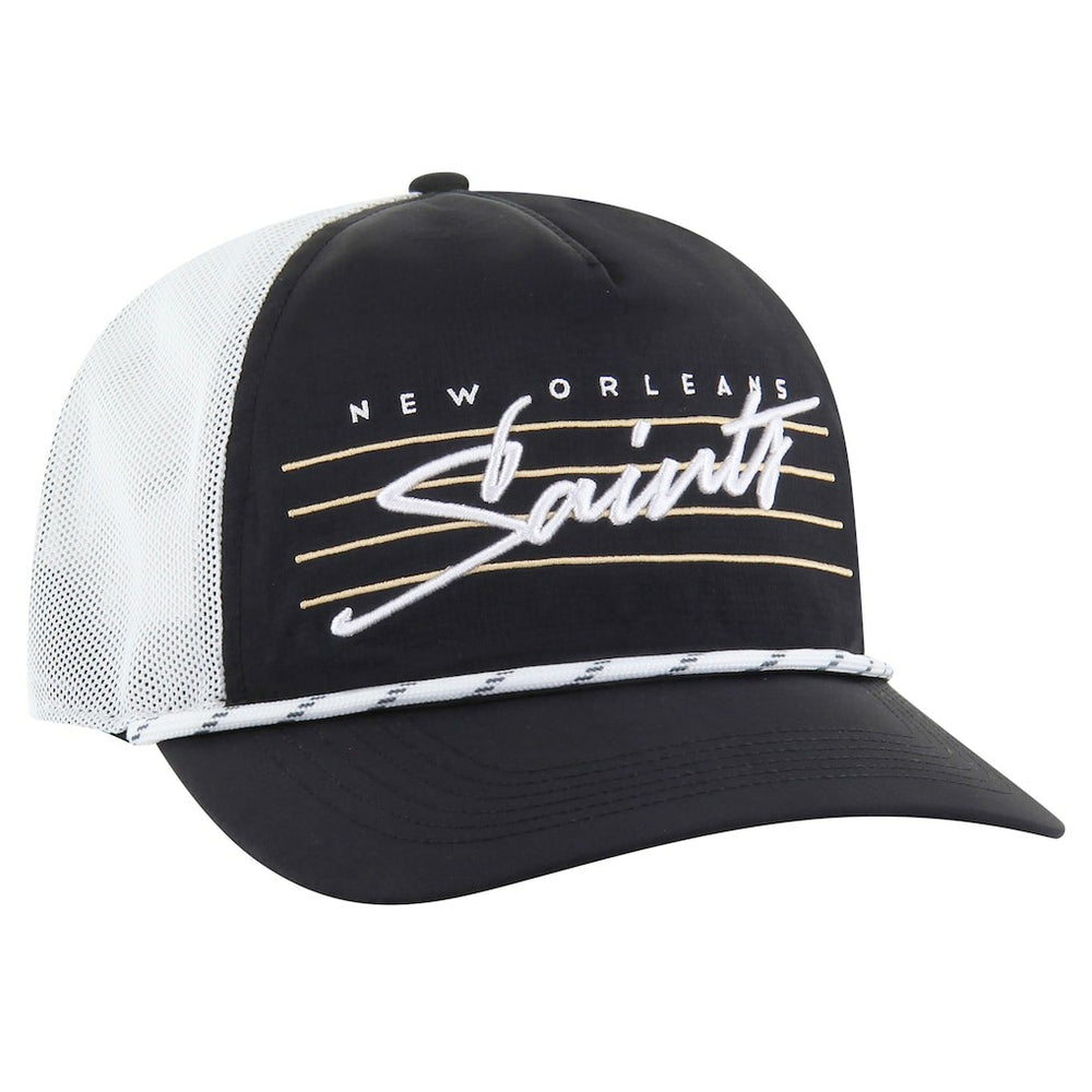 New Orleans Saints '47 Downburst Relaxed Hitch Trucker Adjustable Hat Black/White | 47 brand