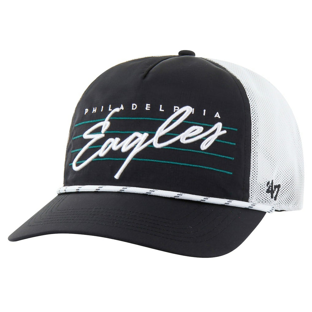 Philadelphia Eagles '47 Downburst Relaxed Hitch Trucker Adjustable Hat Black/White | 47 brand