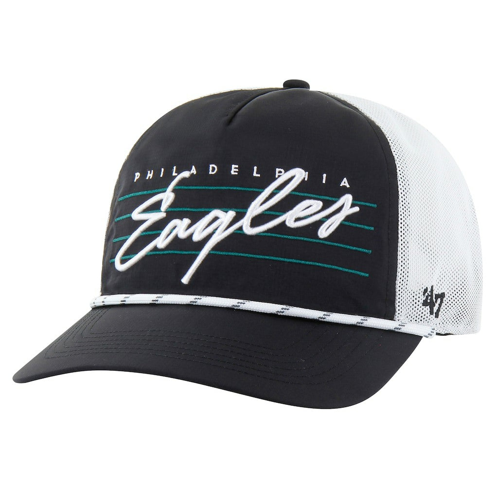 Philadelphia Eagles '47 Downburst Relaxed Hitch Trucker Adjustable Hat Black/White | 47 brand