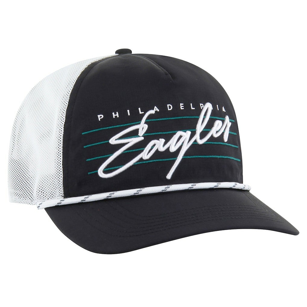Philadelphia Eagles '47 Downburst Relaxed Hitch Trucker Adjustable Hat Black/White | 47 brand