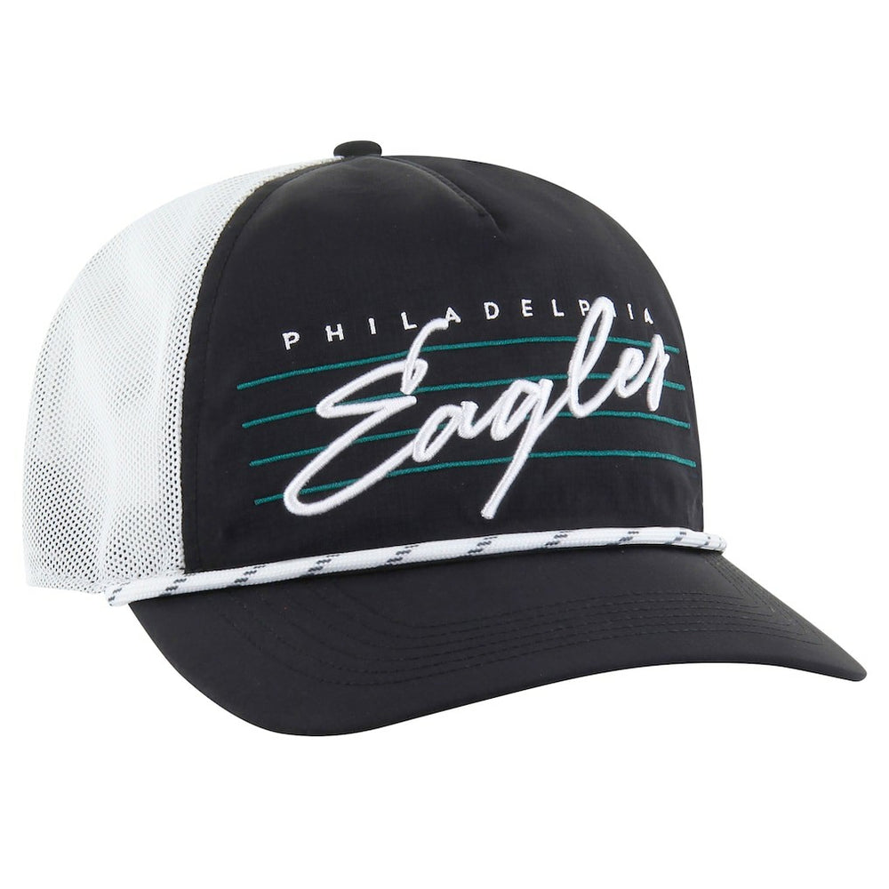 Philadelphia Eagles '47 Downburst Relaxed Hitch Trucker Adjustable Hat Black/White | 47 brand