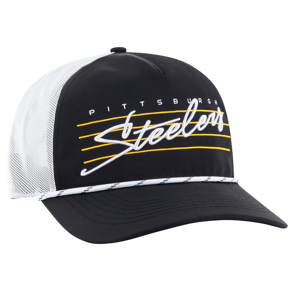Pittsburgh Steelers '47 Downburst Relaxed Hitch Trucker Adjustable Hat Black/White | 47 brand